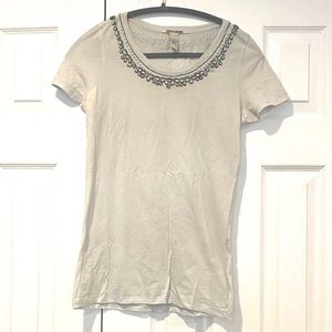 Lucky Brand Blue Embroidered Tee Shortsleeve top